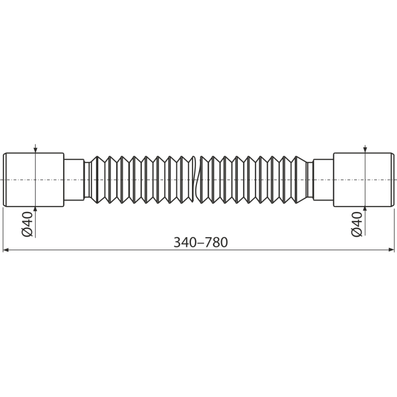 Flexi propojení Alcadrain (Alcaplast) 40 x 40 A710