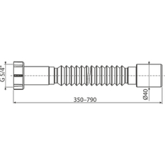 Flexi připojení Alcadrain (Alcaplast) 5/4˝ x 40 plast A730