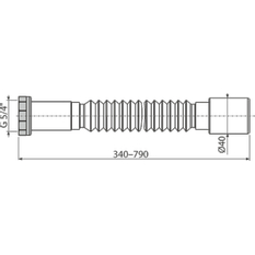 Flexi připojení Alcadrain (Alcaplast) 5/4˝ x 40 kov A740