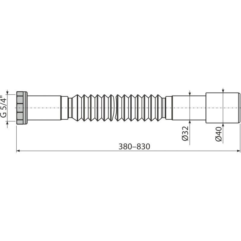 Flexi připojení Alcadrain (Alcaplast) 5/4˝ x 32/40 kov A760