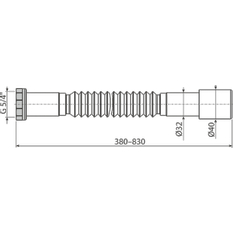 Flexi připojení Alcadrain (Alcaplast) 5/4˝ x 32/40 kov A760