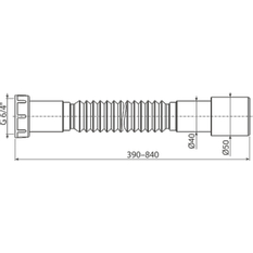 Flexi připojení Alcadrain (Alcaplast) 6/4˝ x 40/50 plast A770