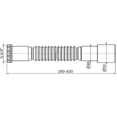 Flexi připojení Alcadrain (Alcaplast) 6/4˝ x 40/50 kov A780