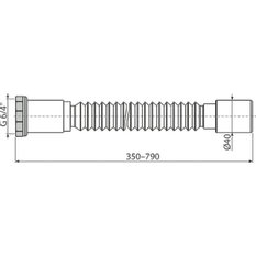 Flexi připojení Alcadrain (Alcaplast) 6/4˝ x 40 kov A792