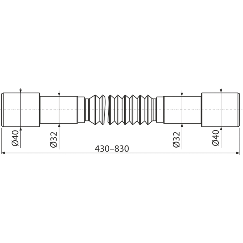 Flexi propojení Alcadrain (Alcaplast) 40-32 x 32-40 A794
