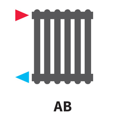 Radiátor článkový Isan Atol C3 1500, 7 článků, 1027 W, uchycení na zeď , připojení AB, bílá