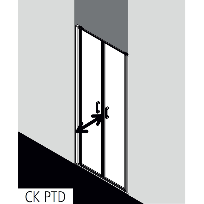 Dveře kyvné Kermi Cada XS CKPTD stříbrné vysoký lesk, Serigrafie ESG sklo s úpravou CADAclean 95 x 200 cm