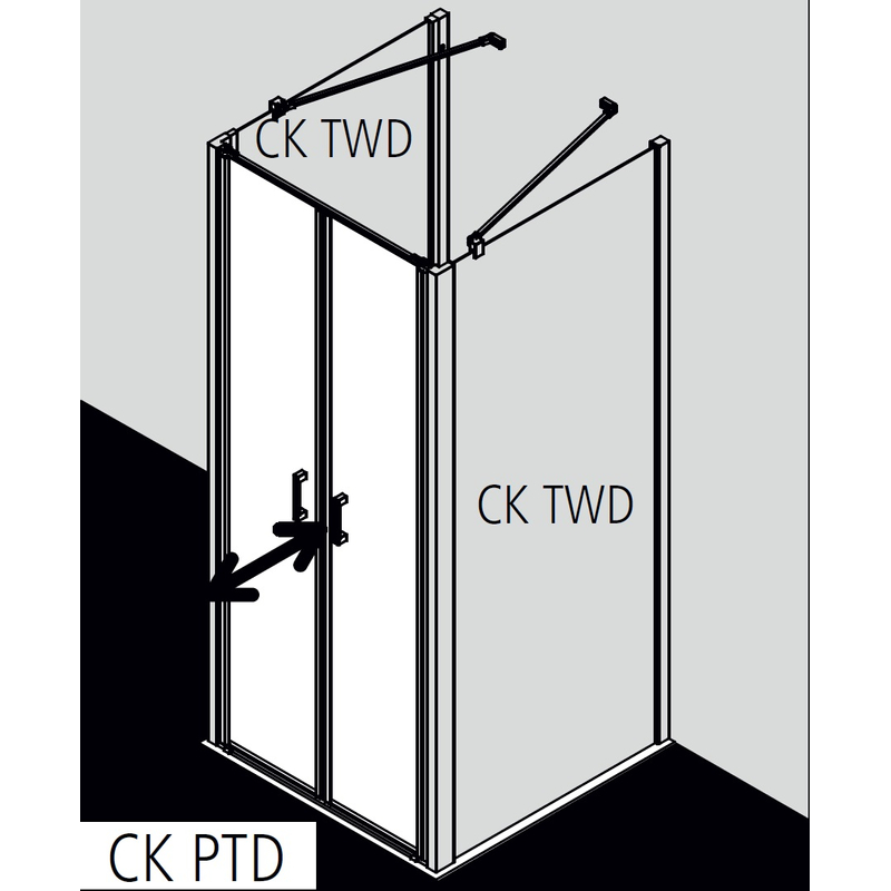Dveře kyvné Kermi Cada XS CKPTD stříbrné vysoký lesk, Serigrafie ESG sklo s úpravou CADAclean 95 x 200 cm