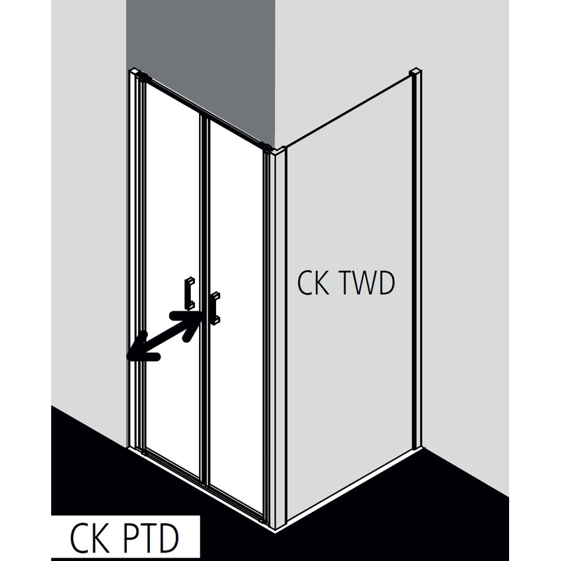 Dveře kyvné Kermi Cada XS CKPTD stříbrné vysoký lesk, Serigrafie ESG sklo s úpravou CADAclean 95 x 200 cm