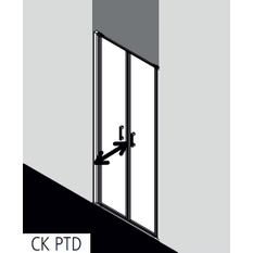 Dveře kyvné Kermi Cada XS CKPTD stříbrné vysoký lesk, Serigrafie ESG sklo s úpravou CADAclean 95 x 200 cm