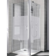 Dveře kyvné Kermi Cada XS CKPTD stříbrné vysoký lesk, Serigrafie ESG sklo s úpravou CADAclean 95 x 200 cm