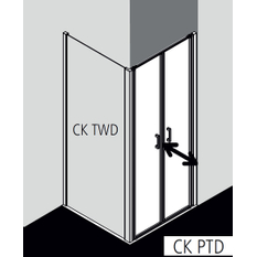 Dveře kyvné Kermi Cada XS CKPTD stříbrné vysoký lesk, Serigrafie ESG sklo s úpravou CADAclean 95 x 200 cm