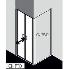Dveře kyvné Kermi Cada XS CKPTD stříbrné vysoký lesk, Serigrafie ESG sklo s úpravou CADAclean 95 x 200 cm
