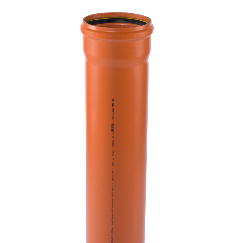 Trubka hrdlová kanalizační PVC Osma KGEM SN10 Vollwand, DN 200 x 5,9 x 1000 mm, oranžová