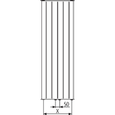 Radiátor vertikální Kermi therm-x2 Verteo Line PLS 10 univerzální připojení 1600 x 400 mm, 640 W, bílý