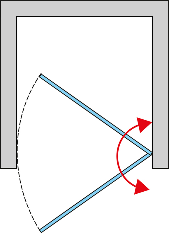 Jednokřídlé dveře Ronal Cadura - panty vpravo / 1 strana rohového vstupu 900 x 2000 mm, aluchrom/sklo čiré
