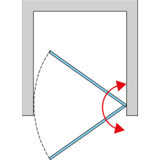 Jednokřídlé dveře Ronal Cadura - panty vpravo / 1 strana rohového vstupu 900 x 2000 mm, aluchrom/sklo čiré