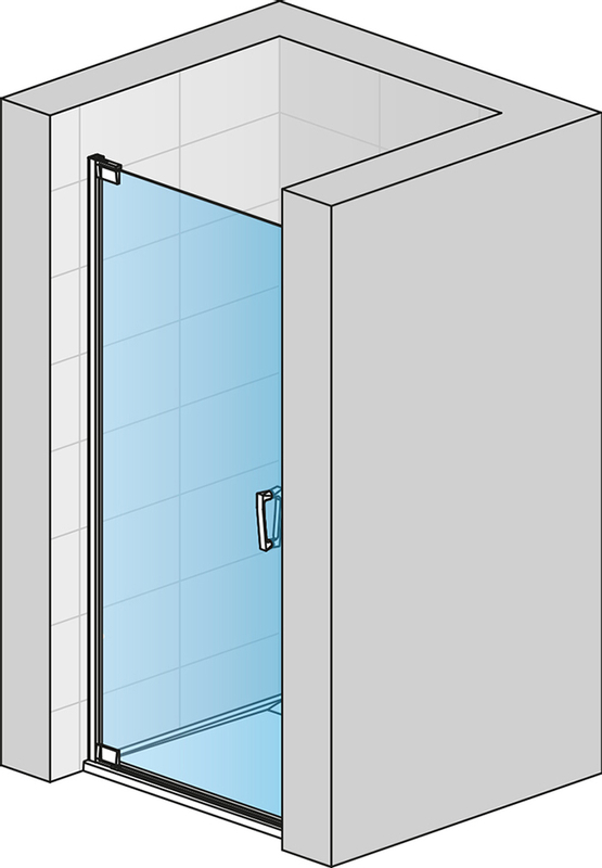 Jednokřídlé dveře Ronal Cadura - panty vlevo / 1 strana rohového vstupu 800 x 2000 mm, aluchrom/sklo čiré