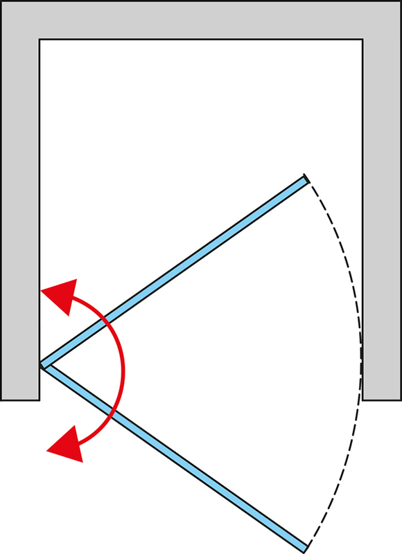 Jednokřídlé dveře Ronal Cadura - panty vlevo / 1 strana rohového vstupu 800 x 2000 mm, aluchrom/sklo čiré
