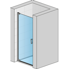 Jednokřídlé dveře Ronal Cadura - panty vlevo / 1 strana rohového vstupu 800 x 2000 mm, aluchrom/sklo čiré