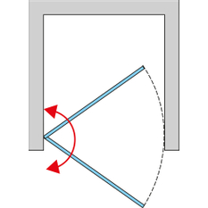 Jednokřídlé dveře Ronal Cadura - panty vlevo / 1 strana rohového vstupu 800 x 2000 mm, aluchrom/sklo čiré