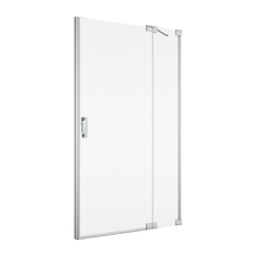 Jednokřídlé dveře Ronal Cadura s pevnou stěnou v rovině - panty vpravo / 1 strana rohového vstupu 900 x 2000 mm, aluchrom/sklo čiré