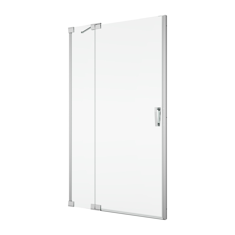 Jednokřídlé dveře Ronal Cadura s pevnou stěnou v rovině - panty vlevo / 1 strana rohového vstupu 900 x 2000 mm, aluchrom/sklo čiré