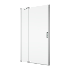 Jednokřídlé dveře Ronal Cadura s pevnou stěnou v rovině - panty vlevo / 1 strana rohového vstupu 1000 x 2000 mm, aluchrom/sklo čiré