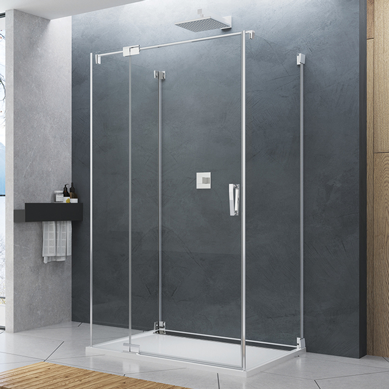 Boční stěna Ronal Cadura v 90°, pro dveře v 90° na straně pevné stěny 900 x 2000 mm, aluchrom/sklo čiré