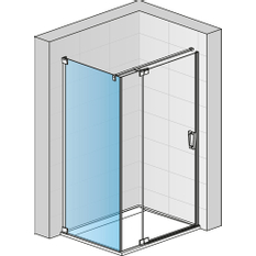 Boční stěna Ronal Cadura v 90°, pro dveře v 90° na straně pevné stěny 900 x 2000 mm, aluchrom/sklo čiré