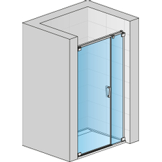 Jednokřídlé dveře Ronal Cadura s pantem u zdi a s pevnou stěnou v rovině - panty vpravo 1000 x 2000 mm, aluchrom/sklo čiré