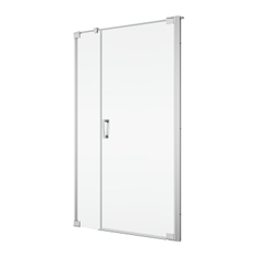 Jednokřídlé dveře Ronal Cadura s pantem u zdi a s pevnou stěnou v rovině - panty vpravo 1000 x 2000 mm, aluchrom/sklo čiré