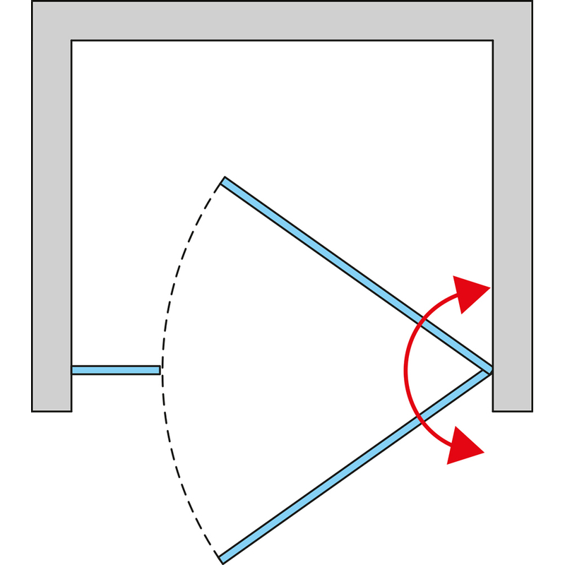 Jednokřídlé dveře Ronal Cadura s pantem u zdi a s pevnou stěnou v rovině - panty vlevo 1400 x 2000 mm, aluchrom/sklo čiré