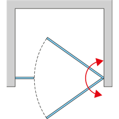 Jednokřídlé dveře Ronal Cadura s pantem u zdi a s pevnou stěnou v rovině - panty vlevo 1400 x 2000 mm, aluchrom/sklo čiré