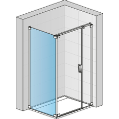 Boční stěna Ronal Cadura v 90°, pro dveře v 90° na straně pantů 750 x 2000 mm, aluchrom/sklo čiré