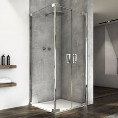 Boční stěna Ronal Cadura v 90°, pro dveře v 90° na straně pantů 750 x 2000 mm, aluchrom/sklo čiré