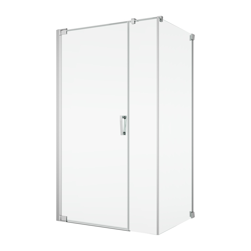Boční stěna Ronal Cadura v 90°, pro dveře v 90° na straně pevné stěny 1200 x 2000 mm, aluchrom/sklo čiré
