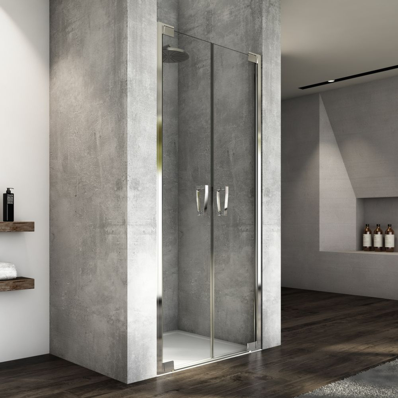 Dvoukřídlé dveře Ronal Cadura 1100 x 2000 mm, aluchrom/sklo čiré