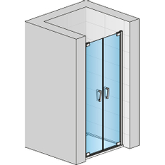 Dvoukřídlé dveře Ronal Cadura 1100 x 2000 mm, aluchrom/sklo čiré