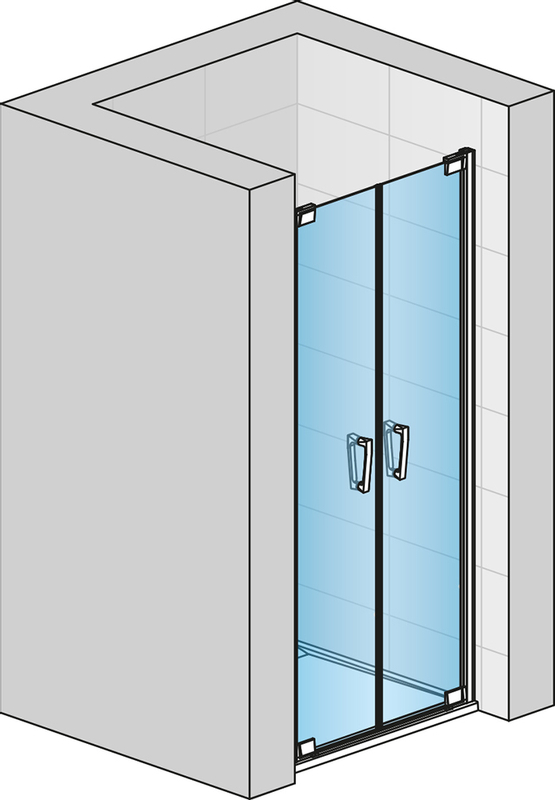 Dvoukřídlé dveře Ronal Cadura 1200 x 2000 mm, aluchrom/sklo čiré