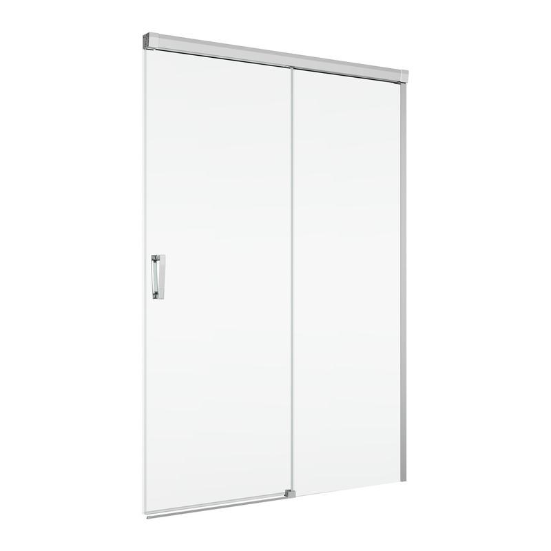 Jednodílné posuvné dveře Ronal Cadura s pevnou stěnou v rovině - pevný díl vpravo 1400 x 2000 mm, aluchrom/sklo čiré