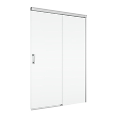 Jednodílné posuvné dveře Ronal Cadura s pevnou stěnou v rovině - pevný díl vpravo 1600 x 2000 mm, aluchrom/sklo čiré
