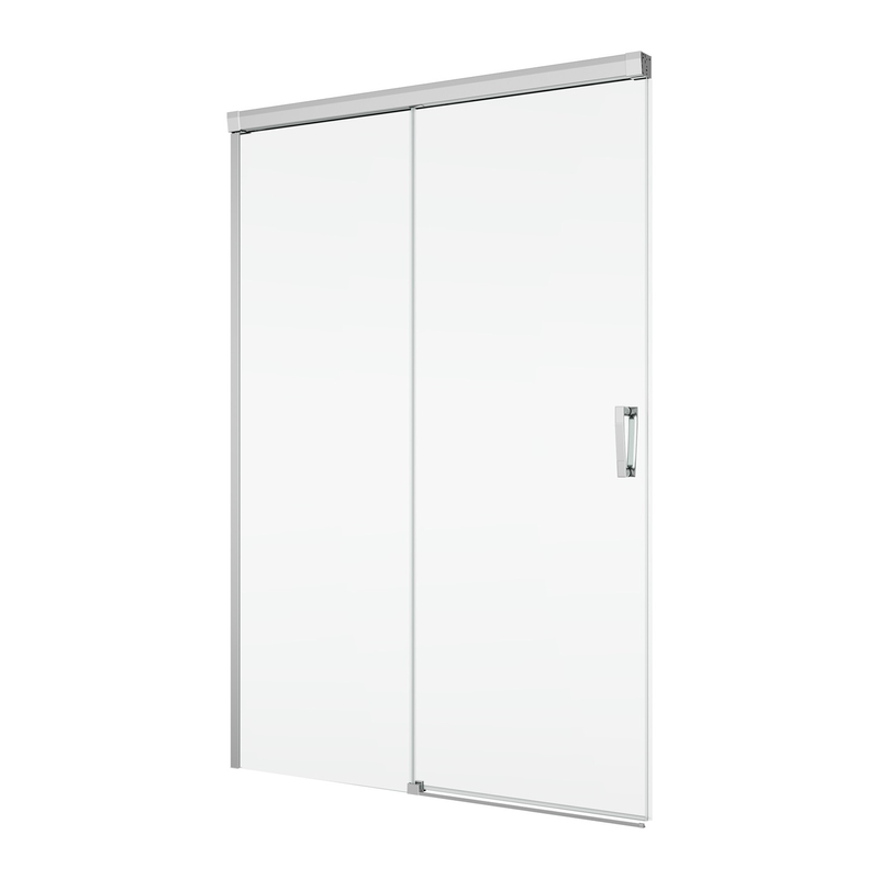 Jednodílné posuvné dveře Ronal Cadura s pevnou stěnou v rovině - pevný díl vlevo 1000 x 2000 mm, aluchrom/sklo čiré
