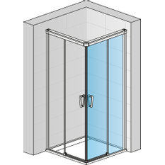 Dvoudílné posuvné dveře Ronal Cadura pravé / 1 strana rohového vstupu 700 x 2000 mm, aluchrom/sklo čiré
