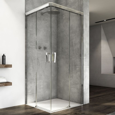 Dvoudílné posuvné dveře Ronal Cadura pravé / 1 strana rohového vstupu 700 x 2000 mm, aluchrom/sklo čiré