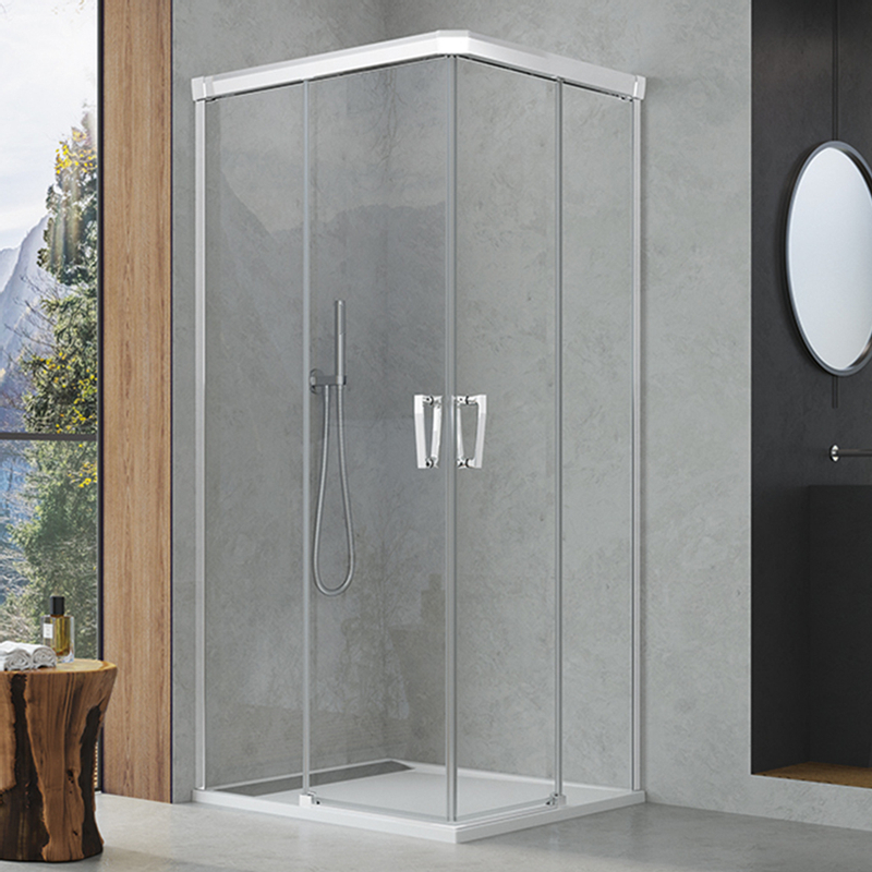 Dvoudílné posuvné dveře Ronal Cadura levé / 1 strana rohového vstupu 800 x 2000 mm, aluchrom/sklo čiré