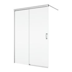 Pevná stěna Ronal Cadura samostatná s posuvným dílem - montáž vlevo 1800 x 2000 mm, aluchrom/sklo čiré