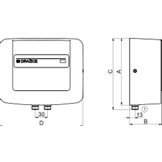 Ohřívač průtokový beztlakový Dražice PTO 6,5 kW, závěsný