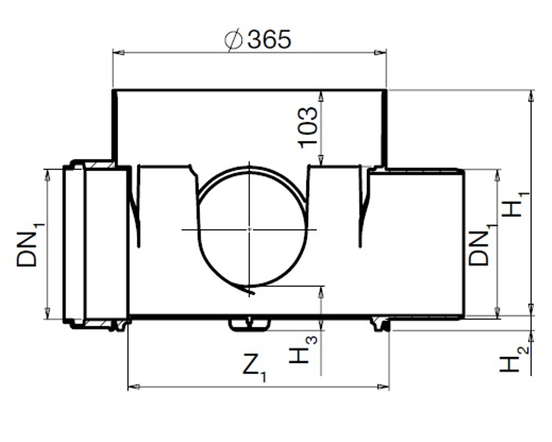 Dno šachtové PP Wavin Basic 315, KG DN 200 x 160 (sběrné 90°)
