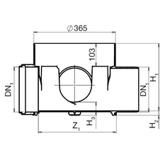 Dno šachtové PP Wavin Basic 315, KG DN 200 x 160 (sběrné 90°)